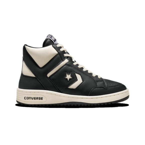 Converse Men's Leather CONVERSE WEAPON MID Sneakers Shoes Black/Ivory Size 9 - Picture 1 of 7